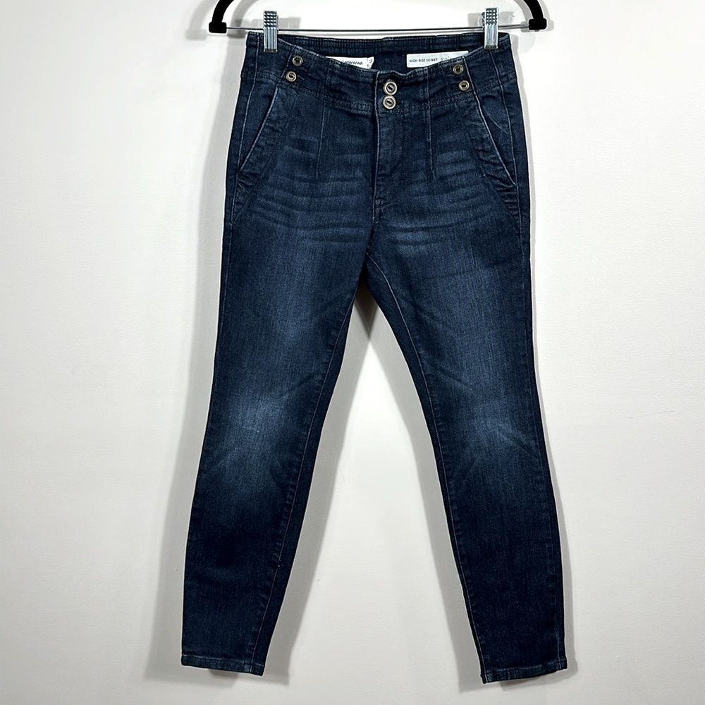 PILCRO Letterpress High Rise Skinny Dark Wash Blue Jeans Denim Women 26P Petite